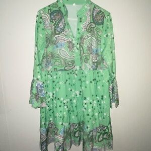 Green Paisley Women's Dress